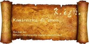 Kaminszky Ágnes névjegykártya